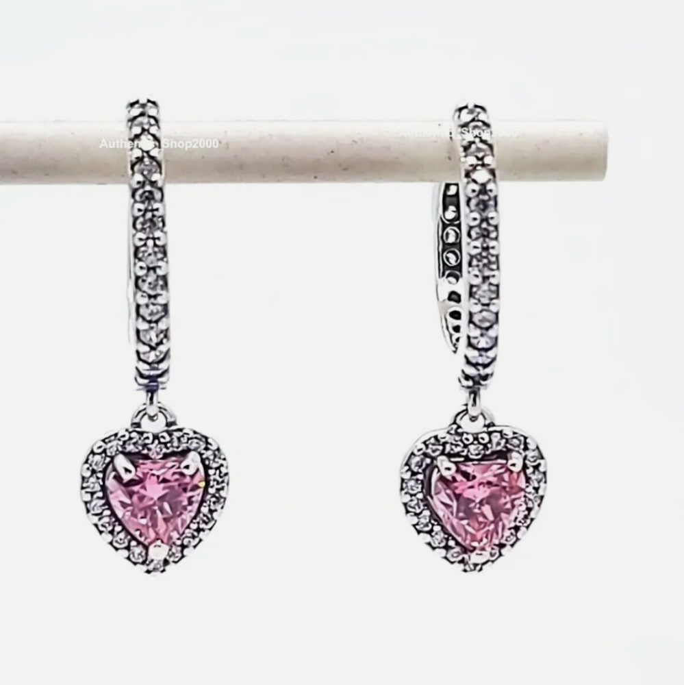 Pandora Sparkling Halo Heart Earrings